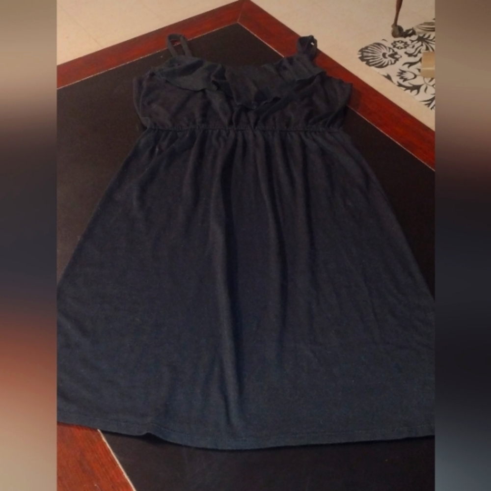 Black Strappy Ruffle Dress